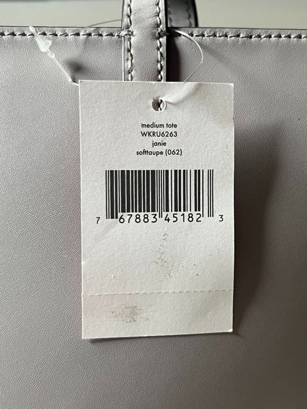 Kate Spade Janie Medium Tote Soft Taupe Smooth Leather WKRU6263 $329 NWT - Picture 15 of 15